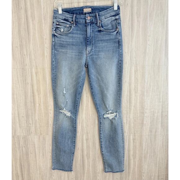 Mother Jeans Womens 26 High Waisted Looker Ankle Fray Light Wash Distressed - Picture 1 of 16